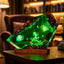 Lampe Dinosaure Vert et Pièces Dorées