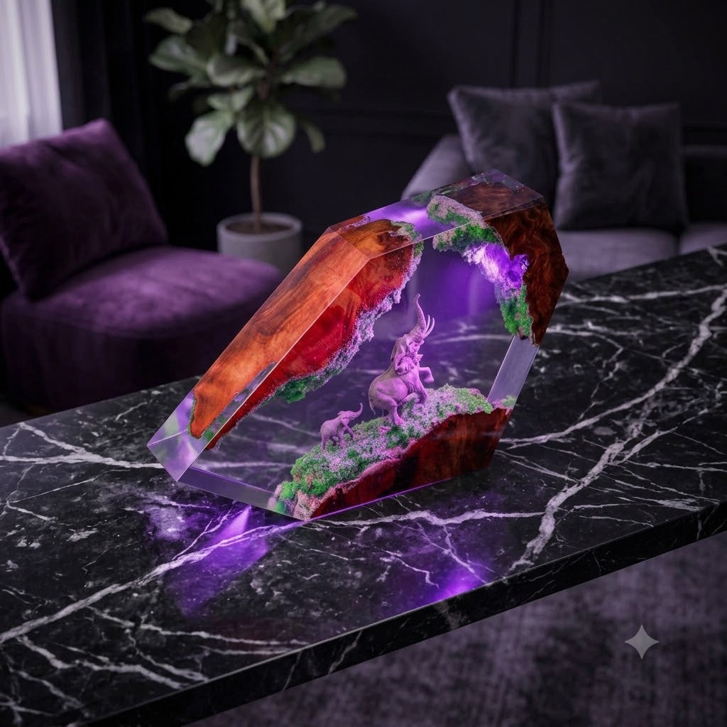 Lampe Éléphants Mère et Petit