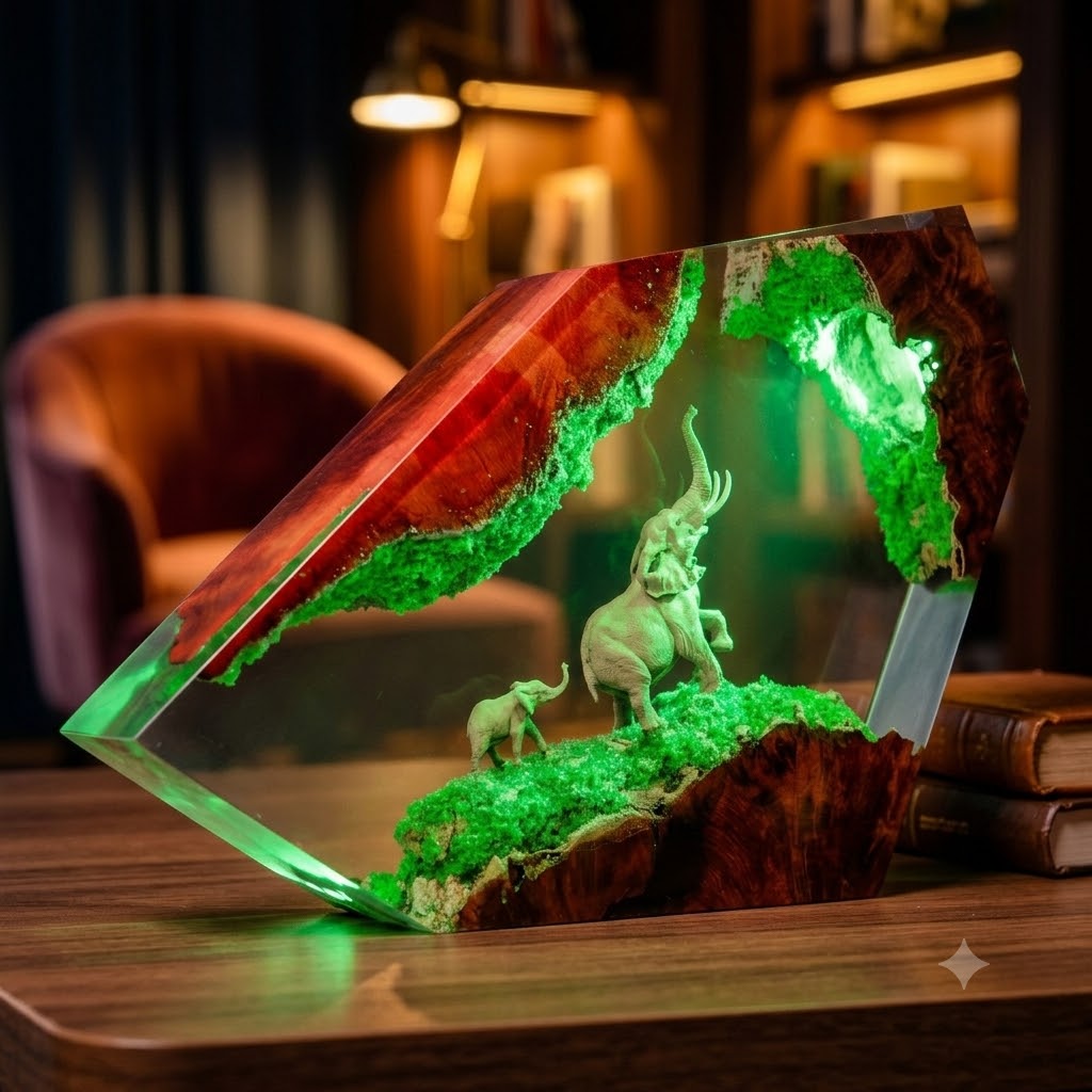 Lampe Éléphants Mère et Petit