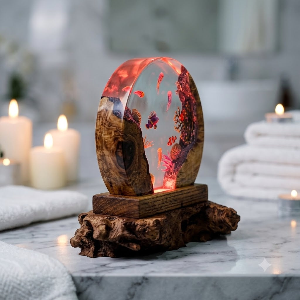 Lampe Méduses et Poissons Clowns