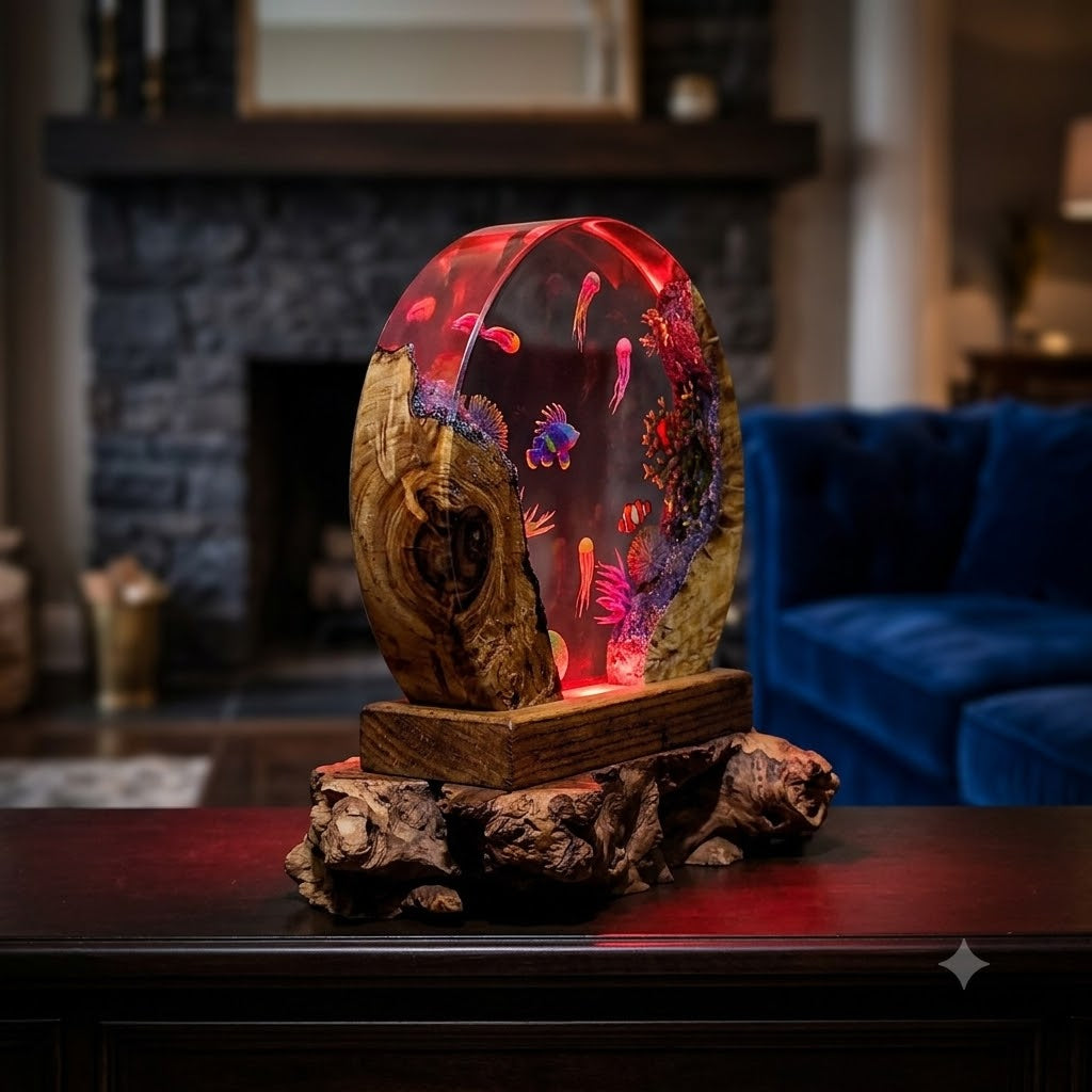 Lampe Méduses et Poissons Clowns