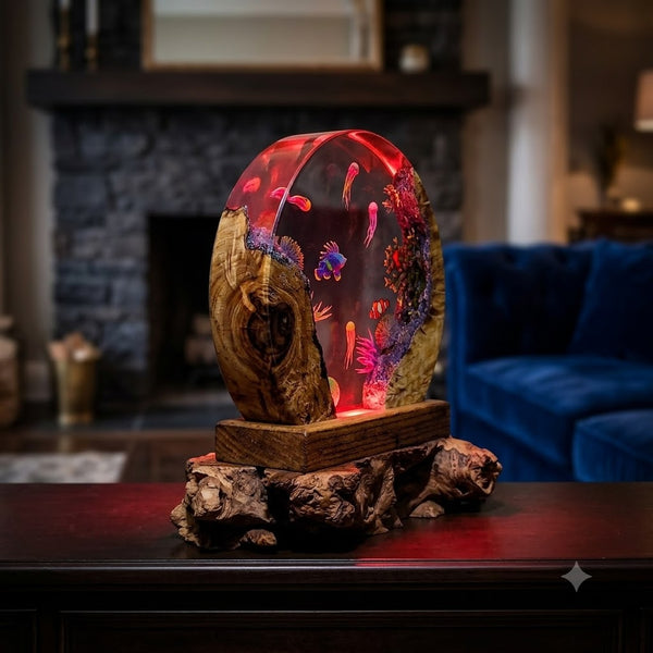 Lampe Méduses et Poissons Clowns