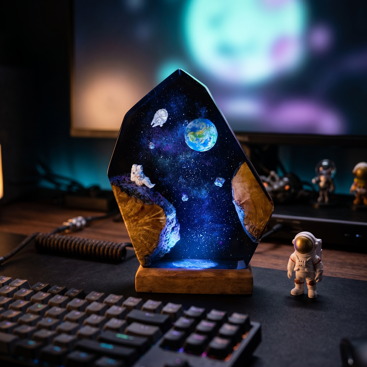 Lampe Astronaute et Vaisseau Spatial