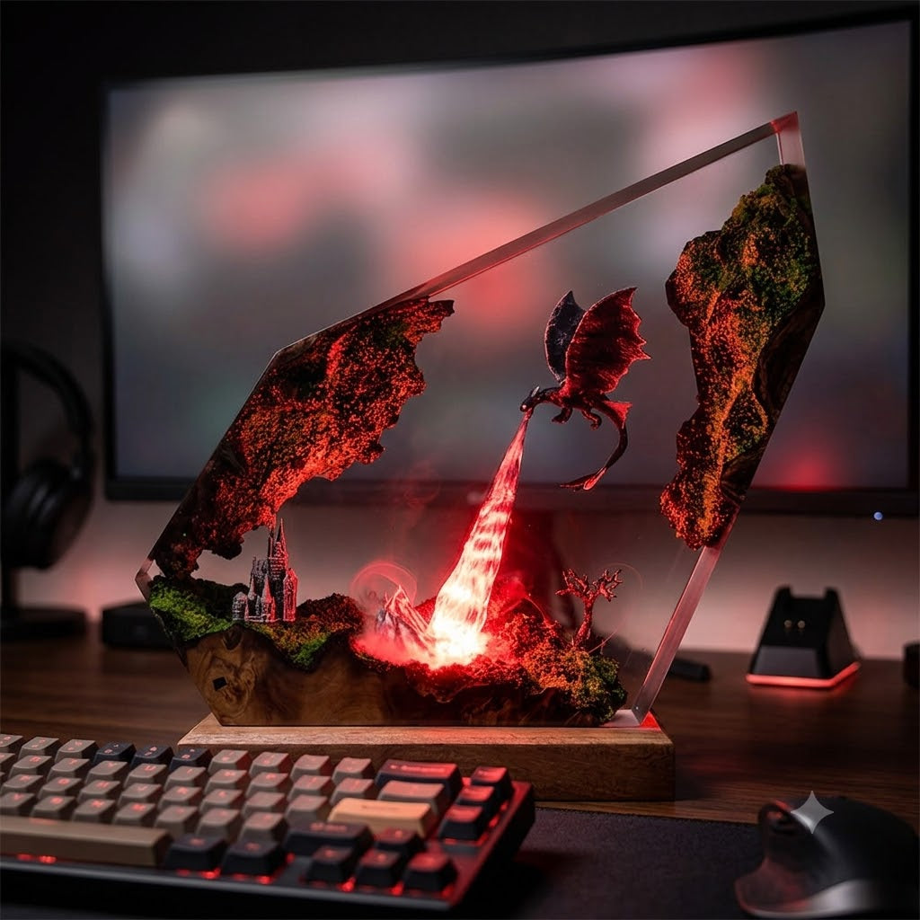 Lampe Dragon Noir Fury Nocturne