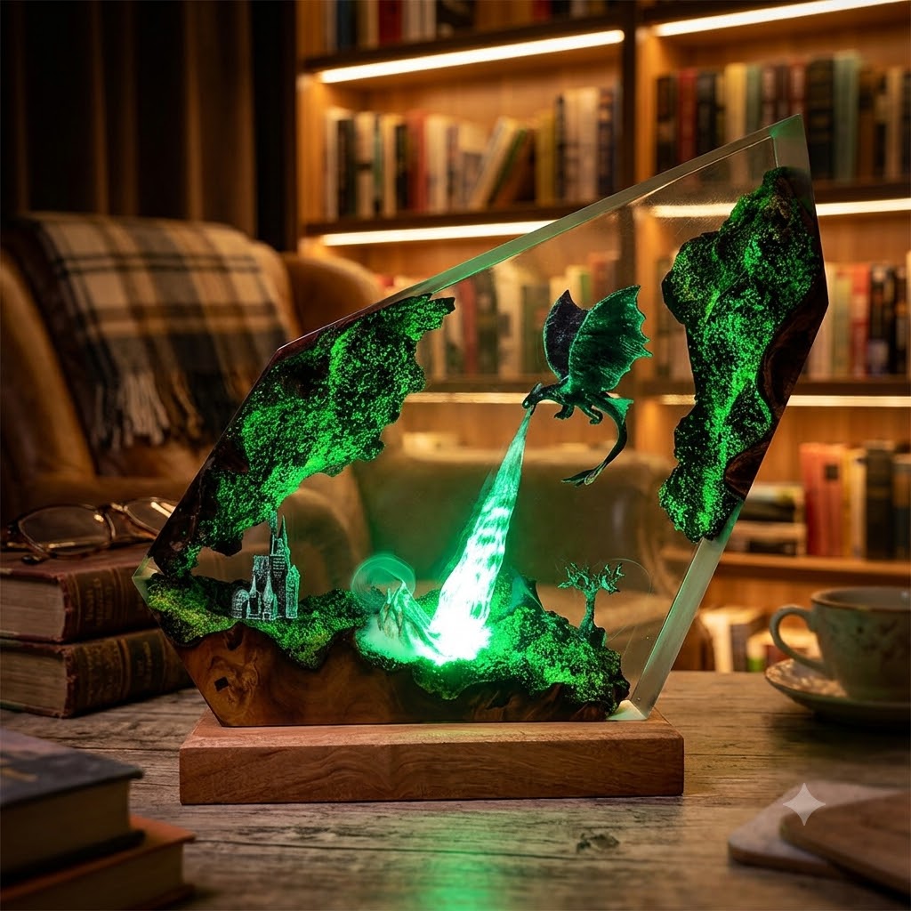 Lampe Dragon Noir Fury Nocturne