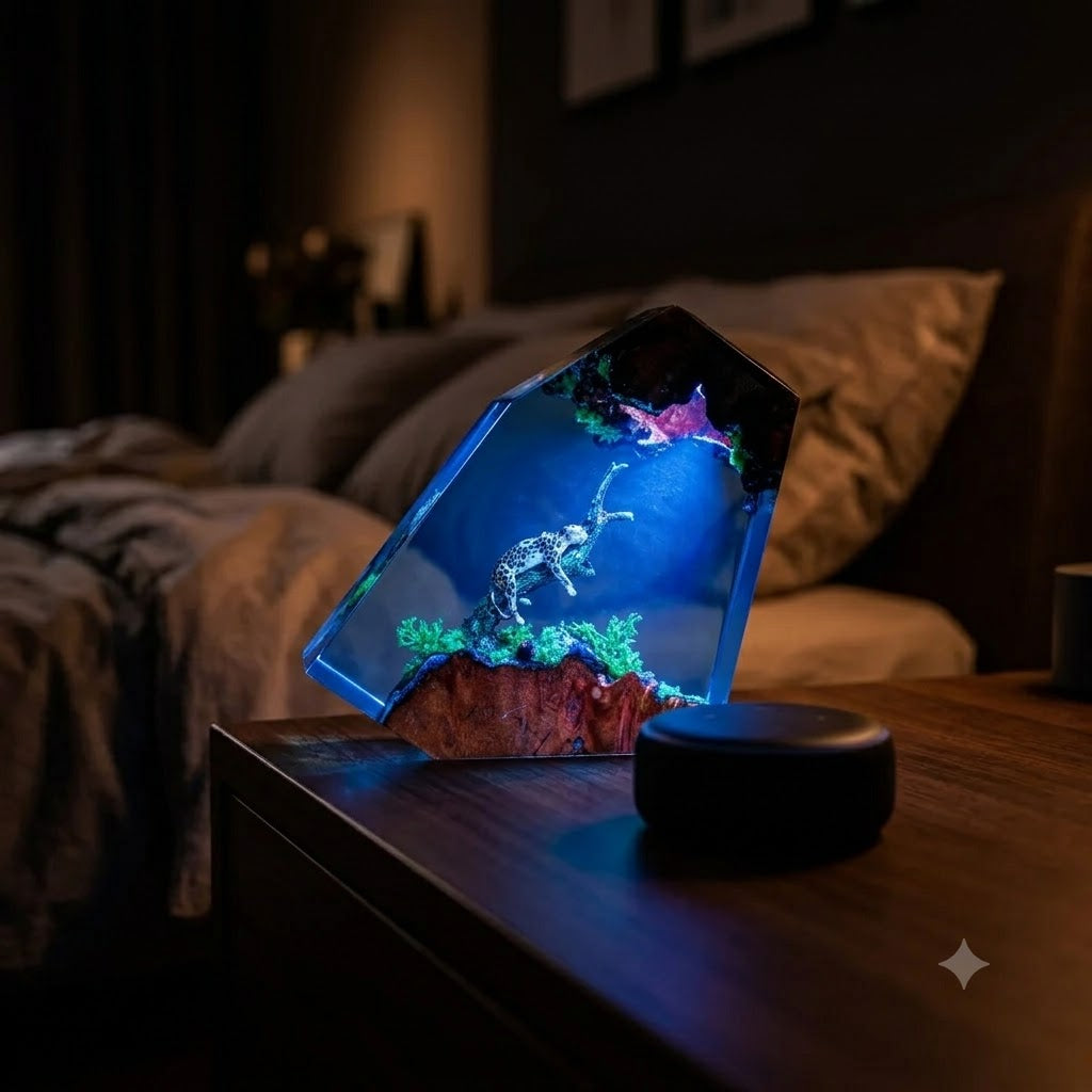 Lampe Léopard sur une Branche