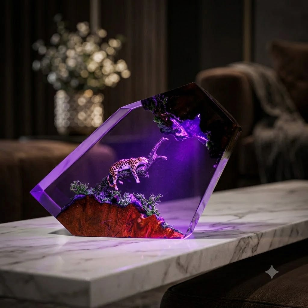 Lampe Léopard sur une Branche