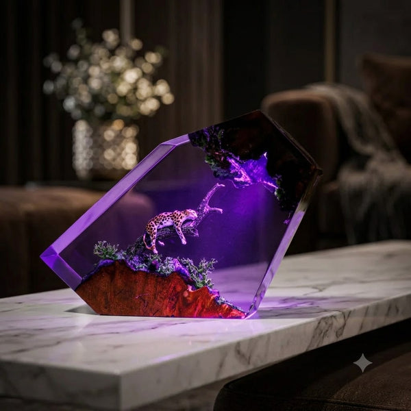 Lampe Léopard sur une Branche