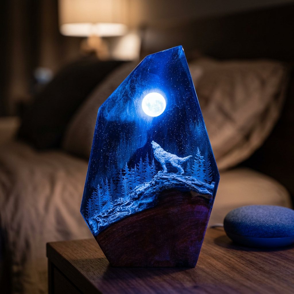 Lampe Loup Hurlant à la Lune Image secondaire du produit