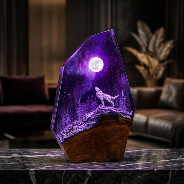 Lampe Loup Hurlant à la Lune