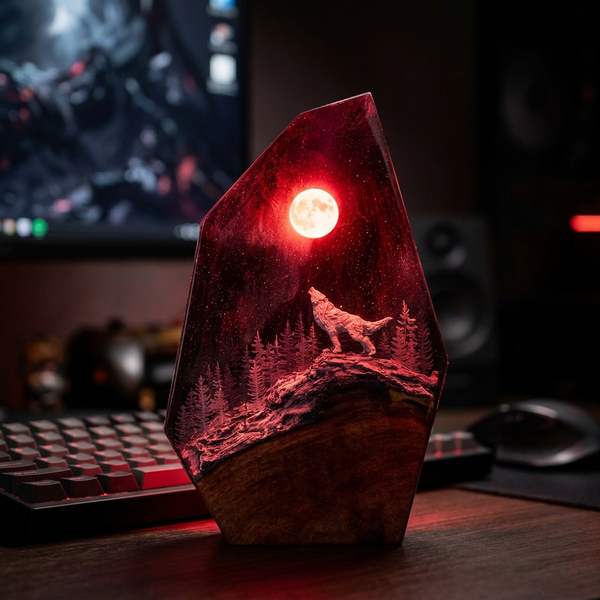 Lampe Loup Hurlant à la Lune