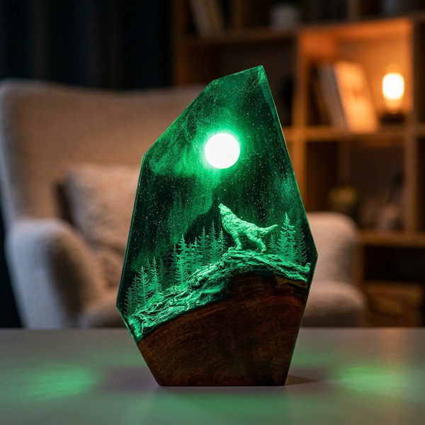 Lampe Loup Hurlant à la Lune