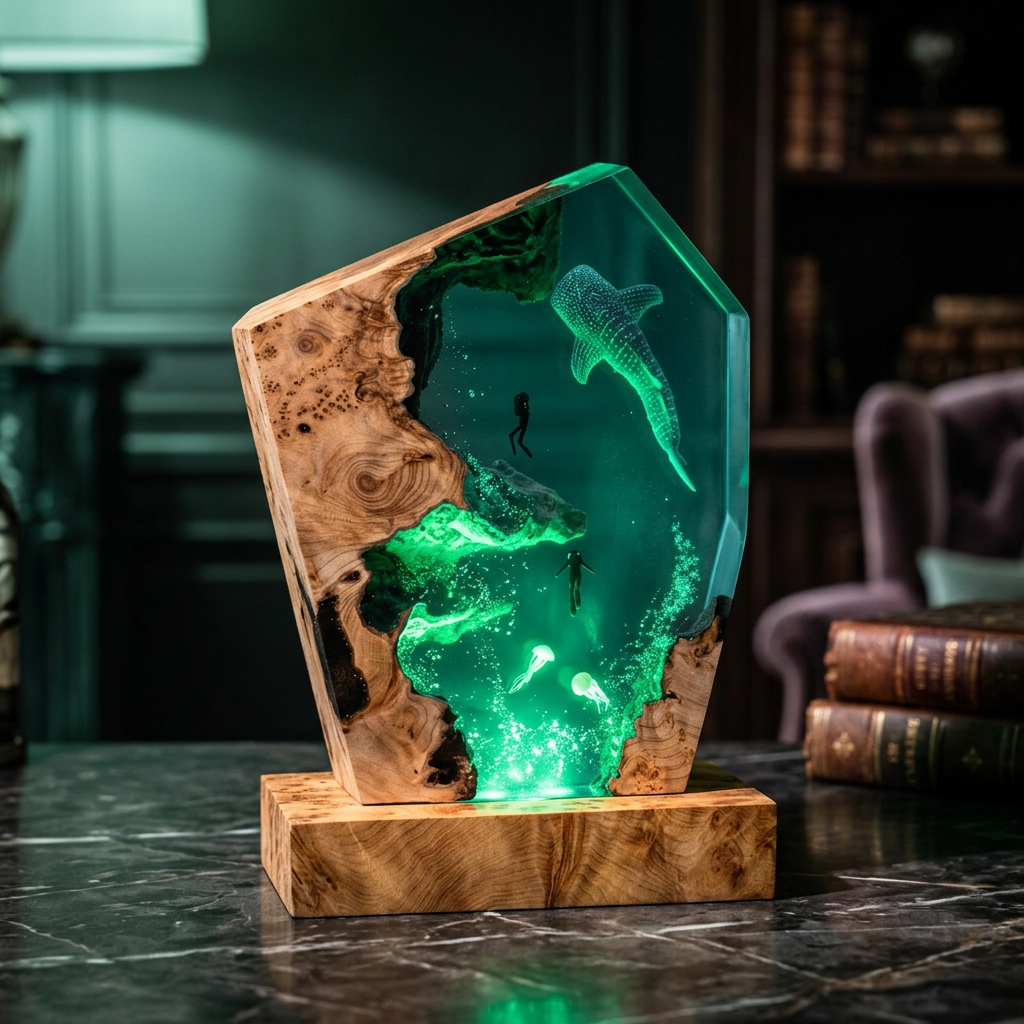 Lampe Requin-Baleine et Plongeurs