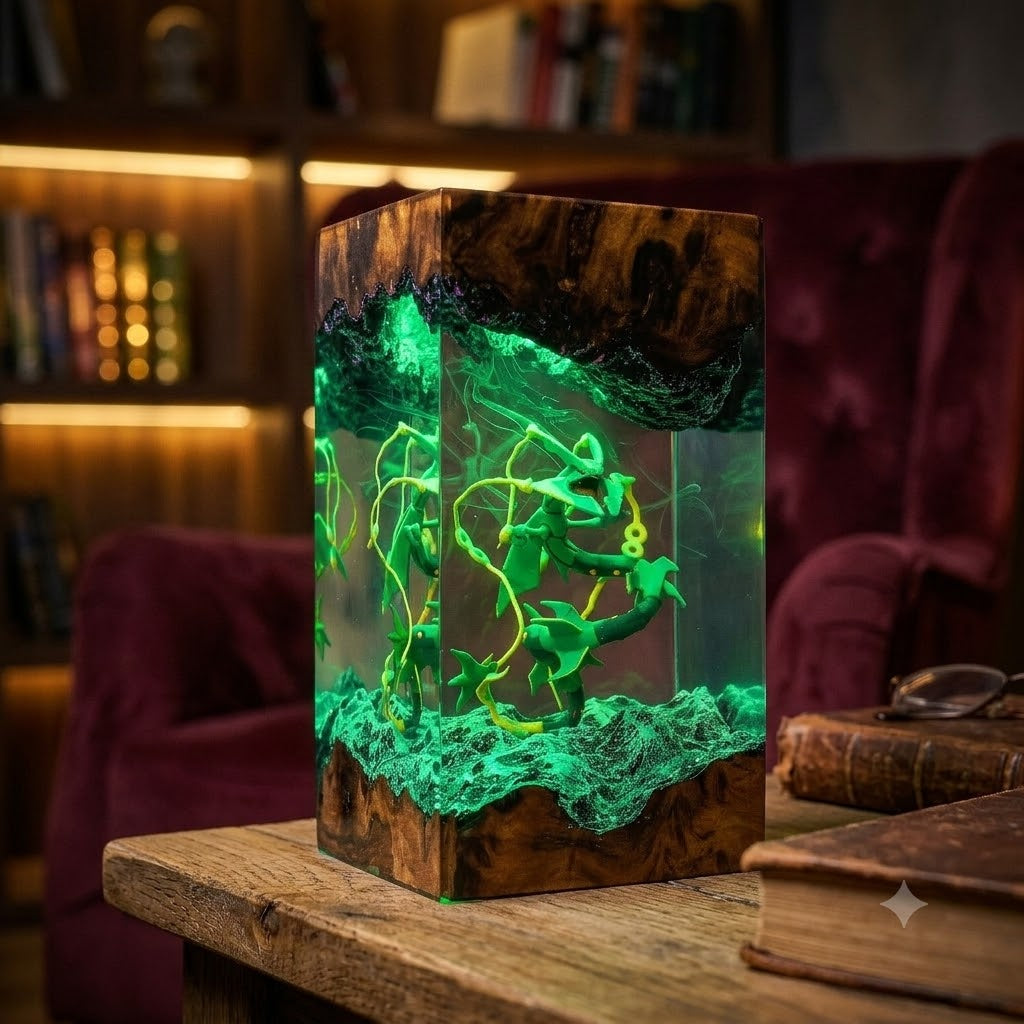 Lampe Dragon Serpent Vert