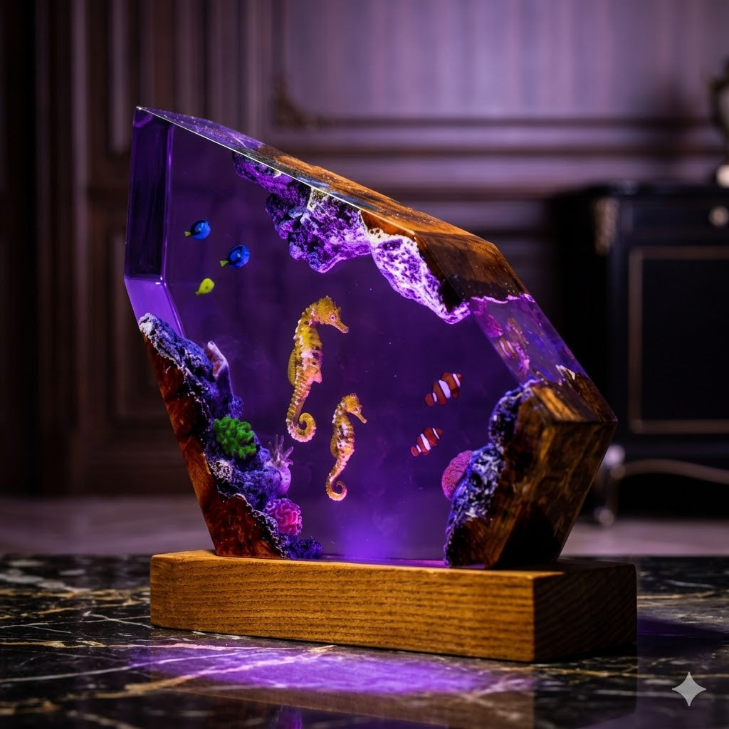 Lampe Hippocampes et Poissons Tropicaux