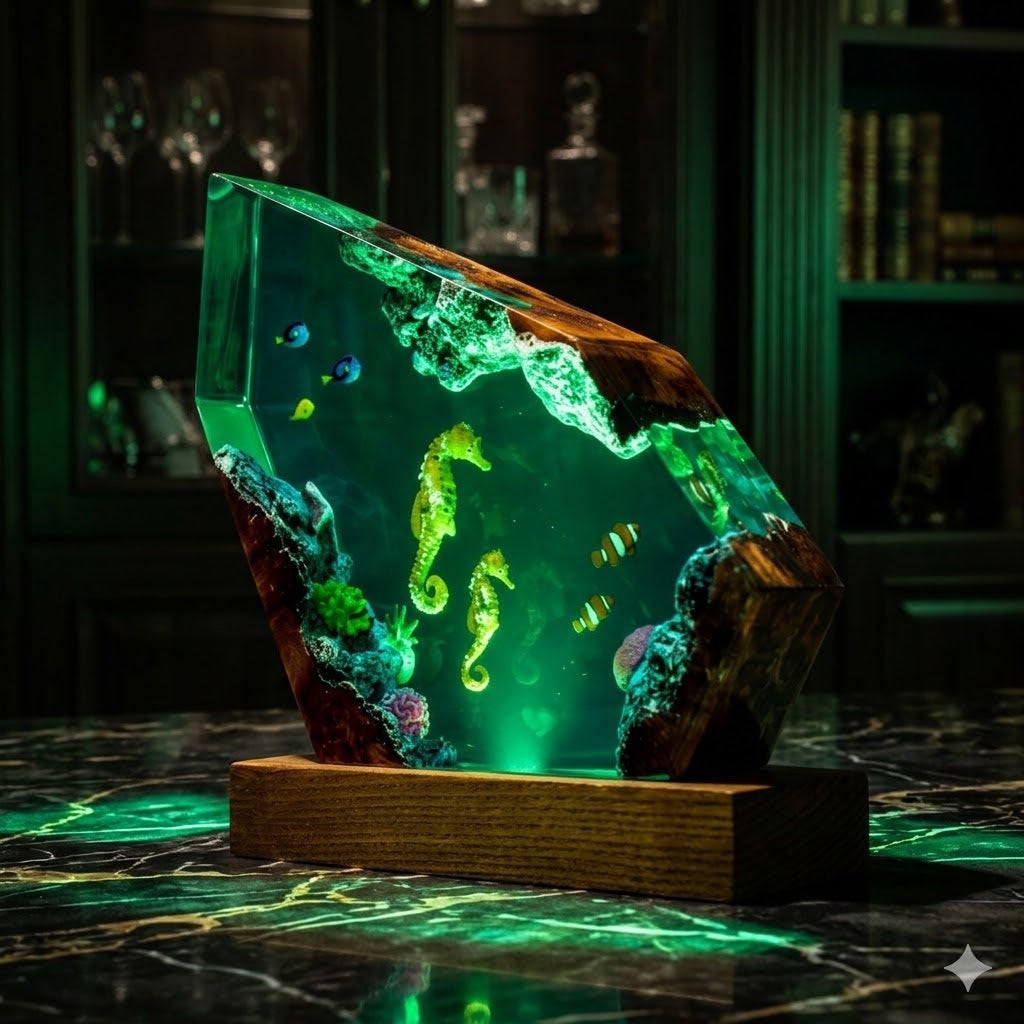 Lampe Hippocampes et Poissons Tropicaux