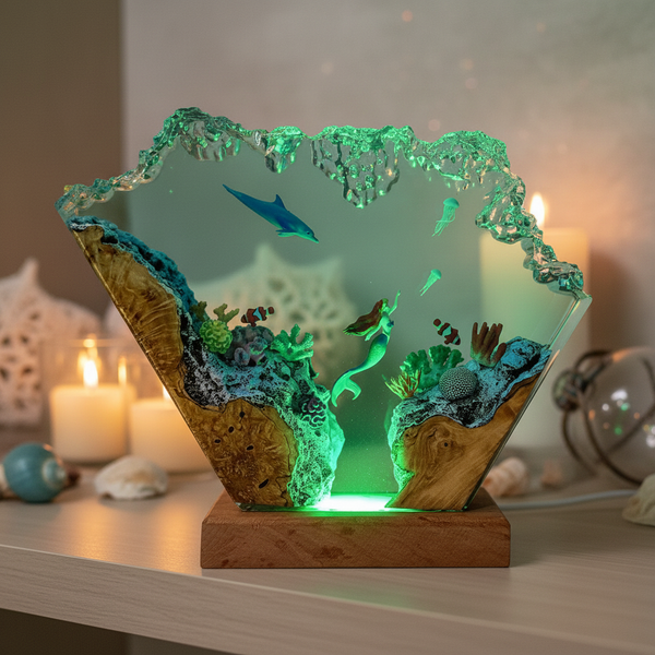 Lampe Sirène et Dauphin