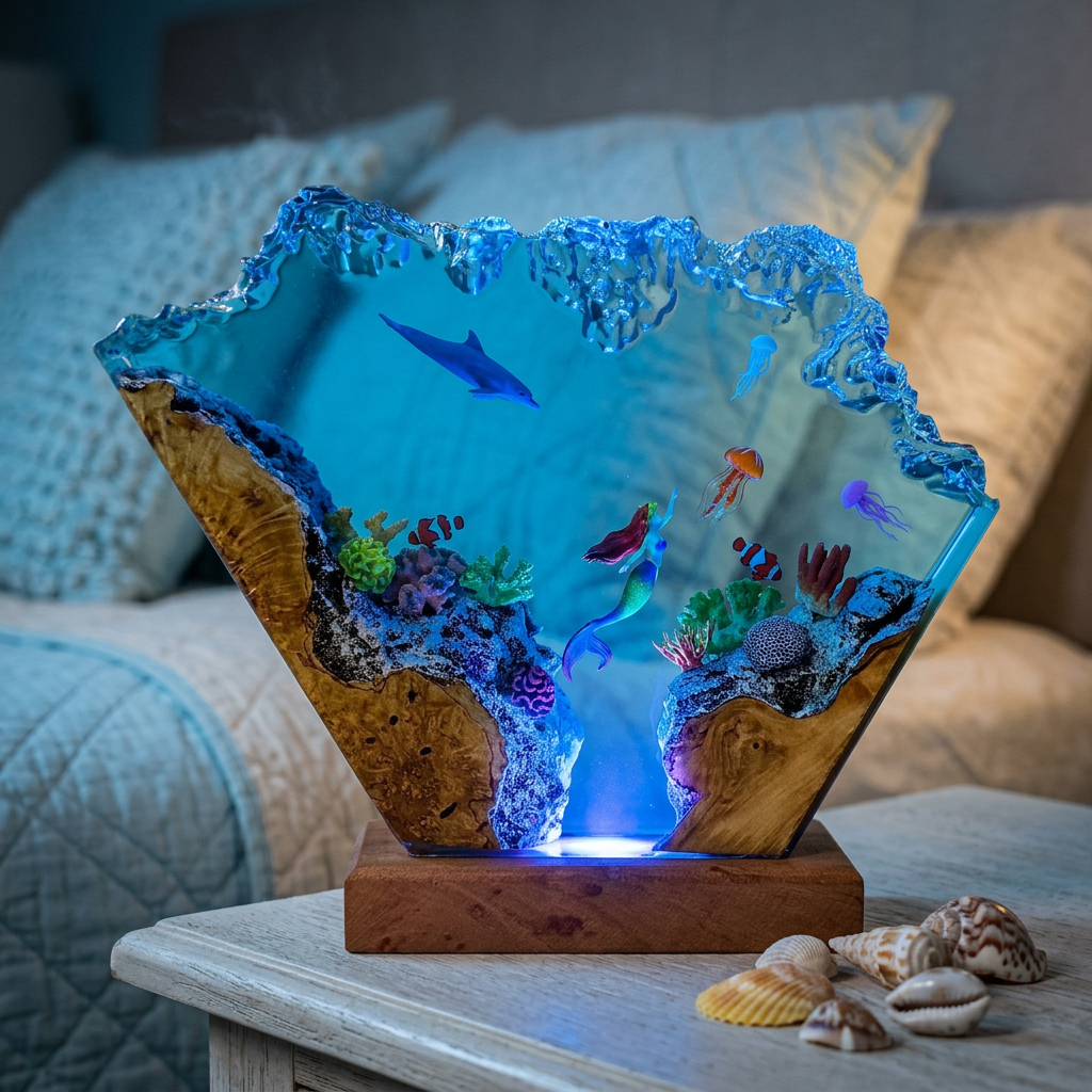 Lampe Sirène et Dauphin